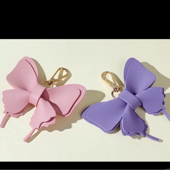 Leather Butterfly Keychain / Bag charm NIP - Picture 7 of 8